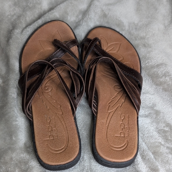 b.o.c. Alisha Sandal Brown Leather Sandals with Toe Loop size 8 - Picture 3 of 10